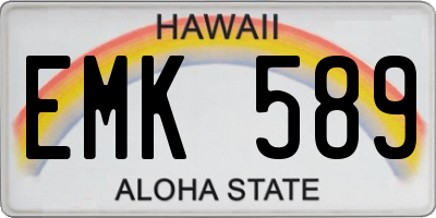 HI license plate EMK589