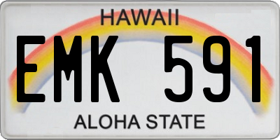 HI license plate EMK591