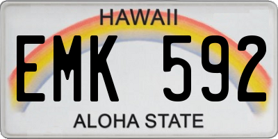 HI license plate EMK592