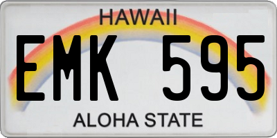 HI license plate EMK595