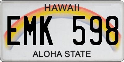 HI license plate EMK598