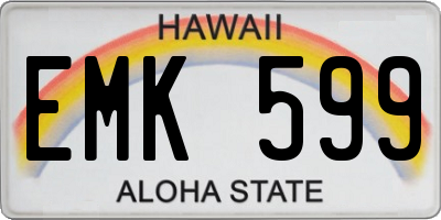 HI license plate EMK599