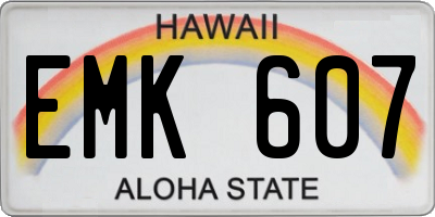 HI license plate EMK607