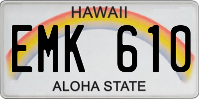 HI license plate EMK610