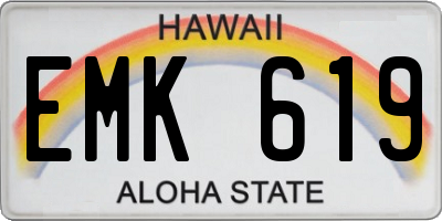 HI license plate EMK619