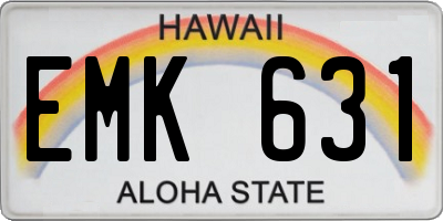 HI license plate EMK631
