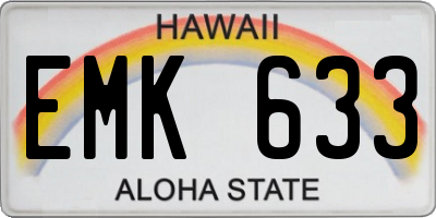 HI license plate EMK633