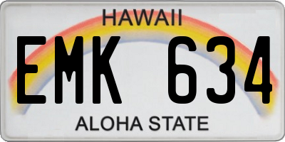 HI license plate EMK634