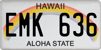 HI license plate EMK636
