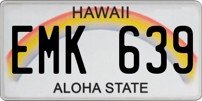 HI license plate EMK639