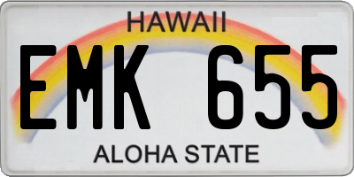 HI license plate EMK655