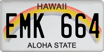 HI license plate EMK664