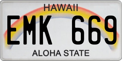 HI license plate EMK669