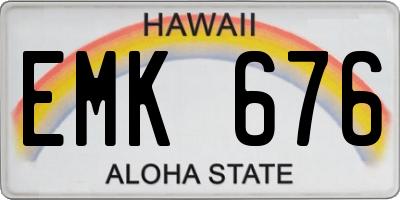 HI license plate EMK676