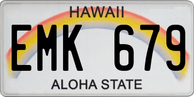 HI license plate EMK679