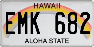 HI license plate EMK682