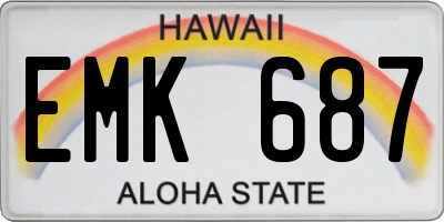 HI license plate EMK687