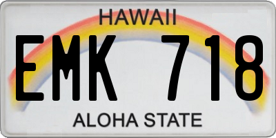HI license plate EMK718