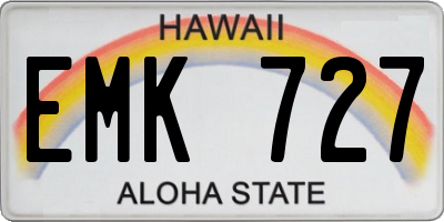 HI license plate EMK727