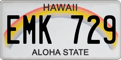 HI license plate EMK729