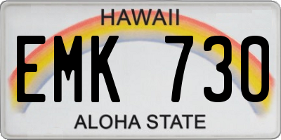 HI license plate EMK730
