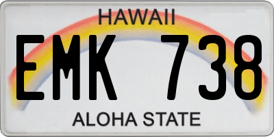 HI license plate EMK738