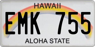HI license plate EMK755
