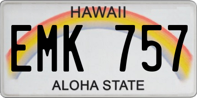 HI license plate EMK757