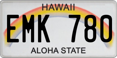 HI license plate EMK780