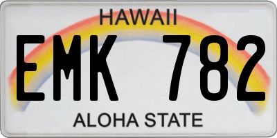 HI license plate EMK782