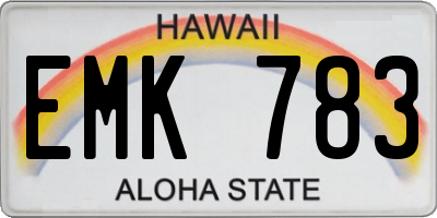 HI license plate EMK783