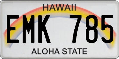 HI license plate EMK785