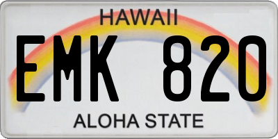 HI license plate EMK820