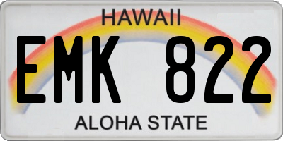 HI license plate EMK822
