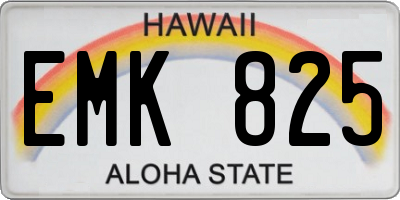 HI license plate EMK825