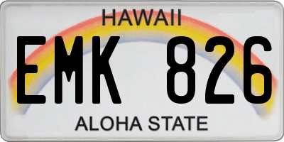 HI license plate EMK826