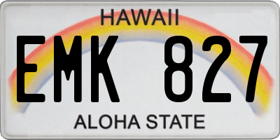 HI license plate EMK827