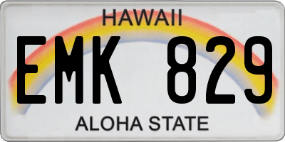 HI license plate EMK829