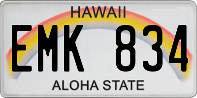 HI license plate EMK834