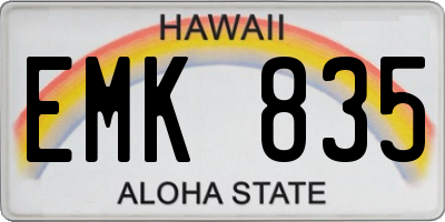 HI license plate EMK835