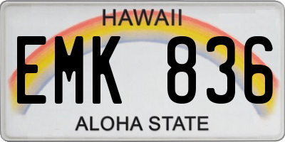 HI license plate EMK836