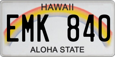 HI license plate EMK840