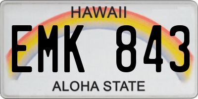 HI license plate EMK843