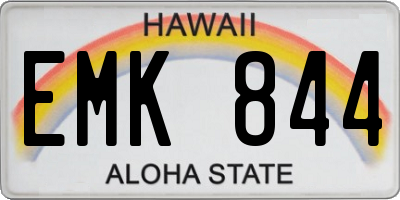 HI license plate EMK844