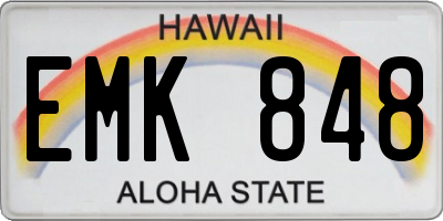 HI license plate EMK848
