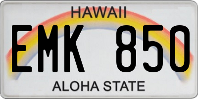 HI license plate EMK850