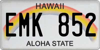 HI license plate EMK852