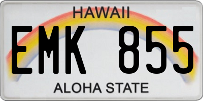 HI license plate EMK855