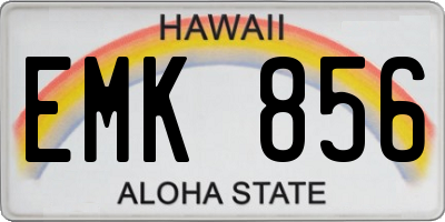 HI license plate EMK856