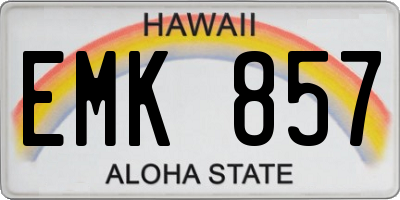HI license plate EMK857